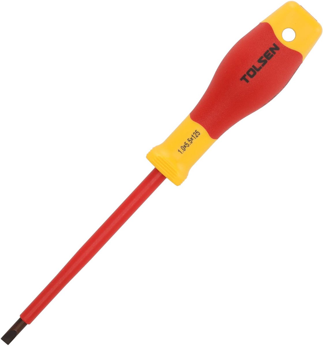 Tolsen Schroevendraaier VDE Premium - Sleufschroevendraaier - Platte schroevendraaier 1.0 x 5.5 x 125 mm
