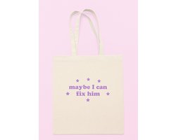 foto van Olivia Rodrigo - Olivia Merch - Tote Bag - Fan Cadeau - Duurzaam Katoen - Lange Hengsels - maybe i can fix him