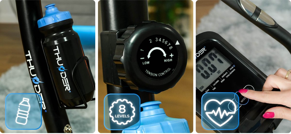 THUNDER MICRUS Hometrainer - Magnetisch 8 Niveaus - Compact & Stil thumbnail 5
