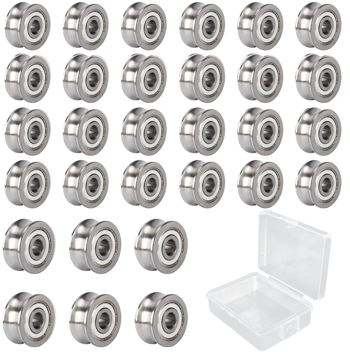 Ibenzoa® Compleet Set van 30 U-Groef Kogellagers – 4 x 13 x 7 mm met Organisatiebox