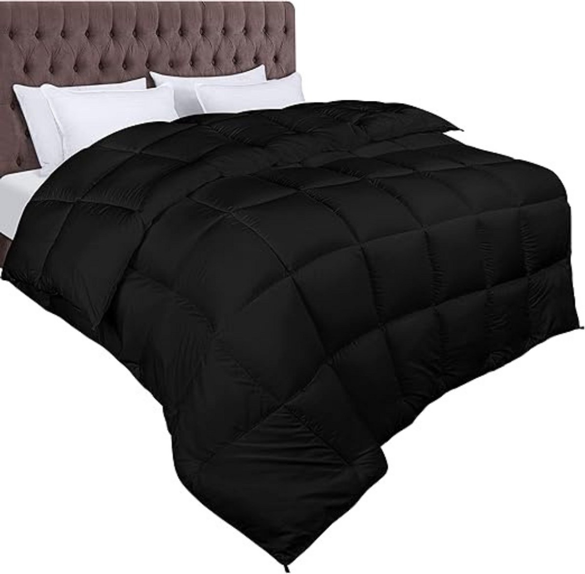 GTB® Dekbed 200x200 - Dekbedovertrek 200x200 Tweepersoons - Zomerdekbed - Zwart - 200cm x 200cm x 1cm