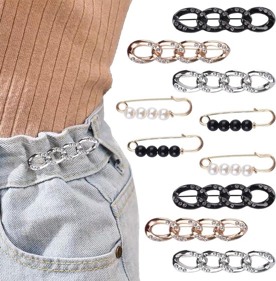 Foto: Nieuw 10 delige set ketting pins decoratieve parel veiligheidsspelden voor kleding trui sjaal kraag jurken vest clips elegante parel decor accessoires