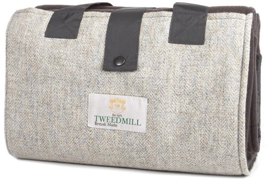 Picknickkleed Leisure Visgraat Grijs - Fleece - Waterdicht - 137x137cm - Tweedmill