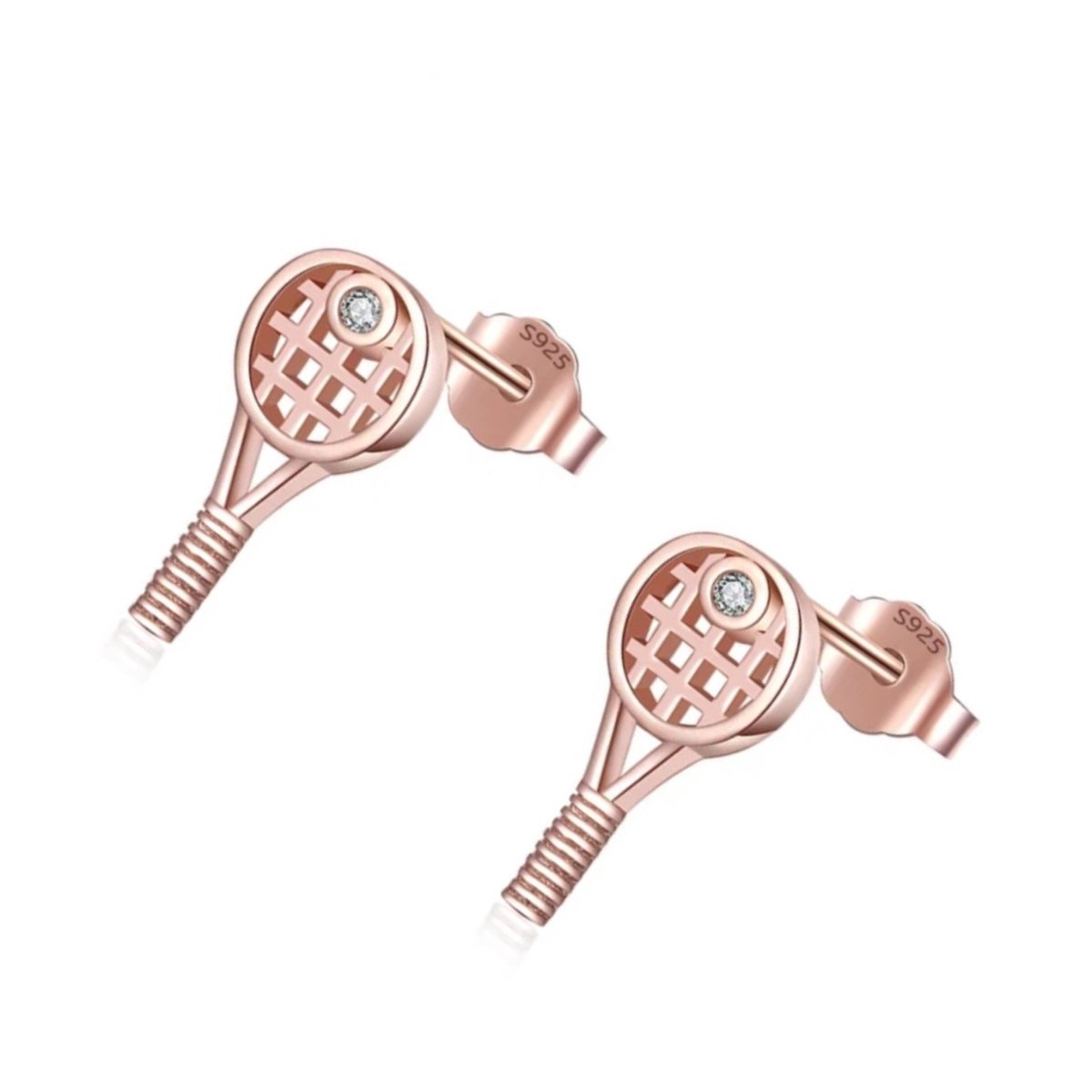 SportPresent® - Oorbellen - Tennis - Tennisracket - Padel - Rose - Zilver - Silver - Sport - Oorbellen Tennis - Sportsieraad