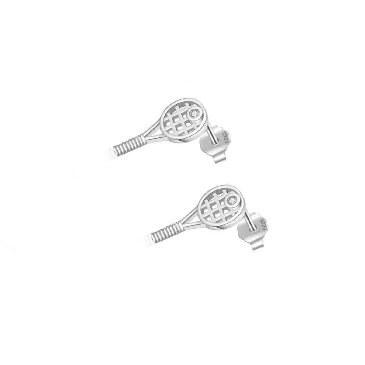 SportPresent® - Oorbellen - Tennis - Padel Tennisracket - Padel - Zilver - 925 Silver - Sport - Oorbellen Tennis - Sportsieraad
