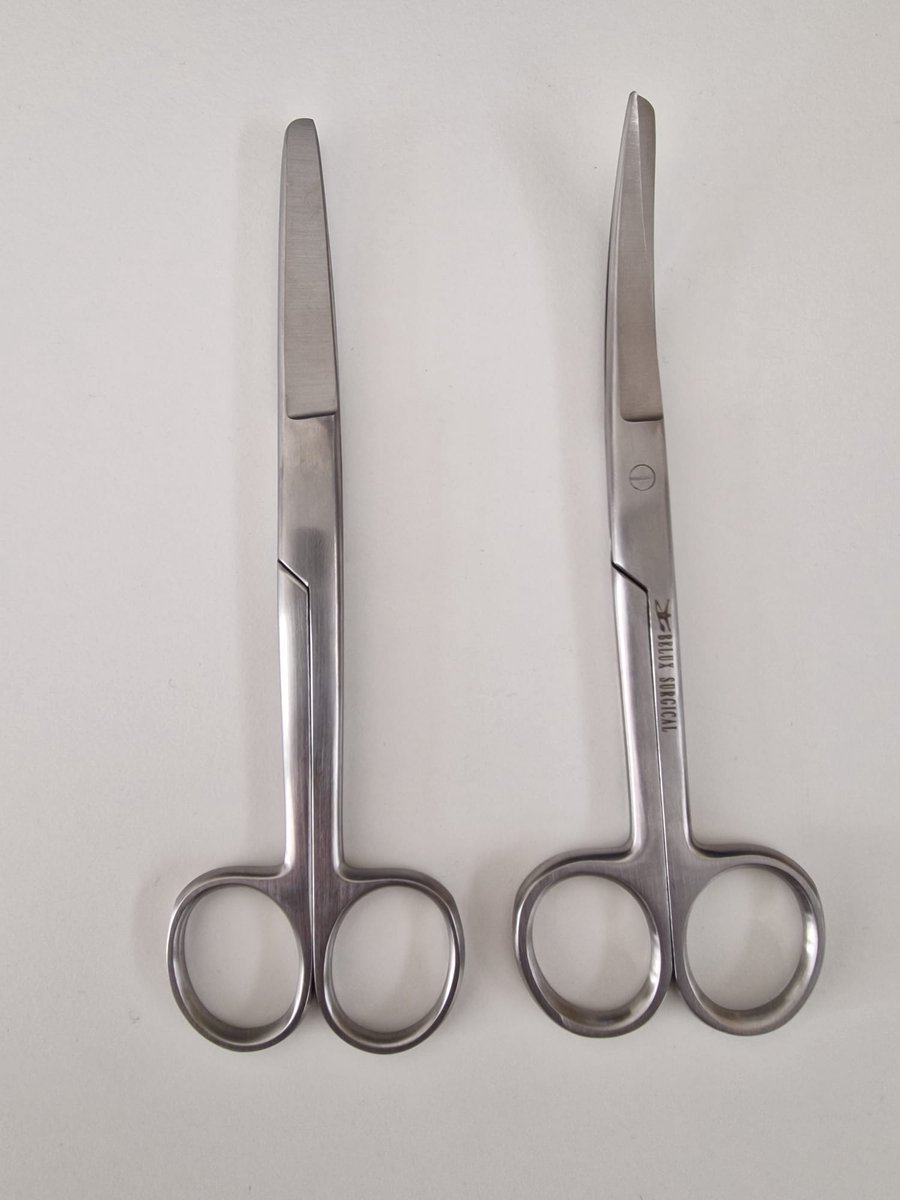Goedkoopste Belux Surigcal Instruments /set van 2 TandHeelkundige Schaar Inox - Recht&cvd - Scherpe/Stompe punten - RVS - 16cm