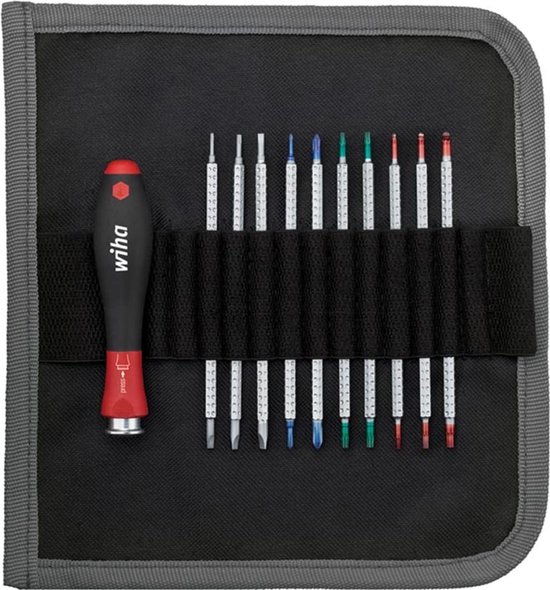 Wiha Schroevendraaier met wisselschachtenset SYSTEM 4 assorti 12-delig incl. roletui - 00610
