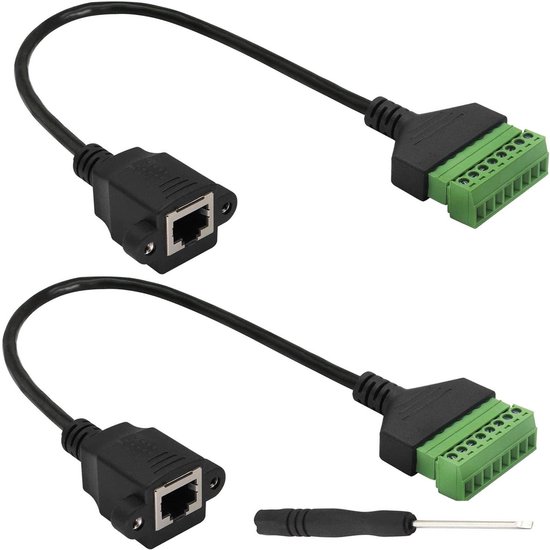 ADNEWX 4 stuks RJ45 schroefklemadapter, netwerk RJ45-stekker, bus naar 8-pins schroefklemmenblok adapter voor Cat7, Cat6, Cat5, CCTV, DVR ethernet verbindingsstuk