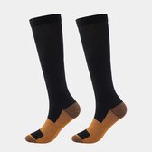 Premium Chibaa Maat L/XL - Compressie Sokken - Compressiekousen met 20-30mmHg - Sportsokken - voor Hardlopen - Wandelen - Fietsen - Reizen - Crossfit - Basketbal - Sportsokken Heren en Dames - Unisex  - Zwart