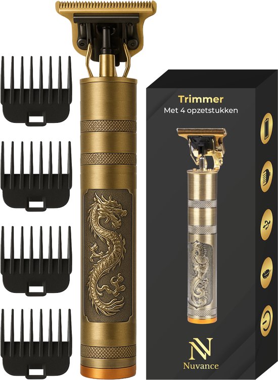 Nuvance - Tondeuse Mannen - Tondeuse Hoofdhaar - Inclusief 4 Opzetstukken - Baardtrimmer en Haartrimmer Mannen - Tondeuses - Usb Oplaadbaar