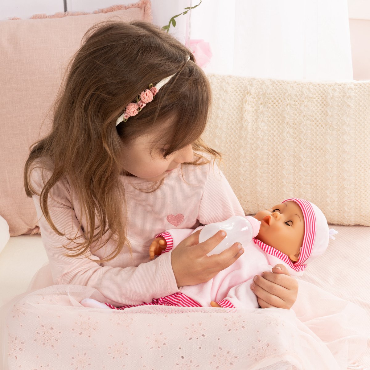 Bayer Design - Babypop First Words Baby 38 cm in roze — afbeelding 8