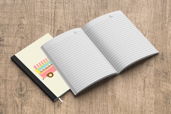 Notitieboek - Schrijfboek - Ijskar - Retro - Softijsjes - Roze - Notitieboekje klein - A5 formaat - Schrijfblok