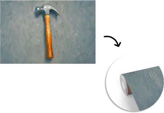 Behang - Fotobehang Hamer - Schilderij - Gereedschap - Breedte 400 cm x hoogte 240 cm