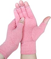 KANGKA® Reuma Compressie Handschoenen Maat M - Roze Kleur- Open vingertoppen voor Bewegingsvrijheid - Verlichting van Artritis en Reumatische Pijn