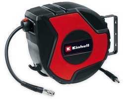 Einhell Persluchtslanghaspel TC-PH 150 - Slanglengte 15 m + 1,5 m aansluitslang - Binnendiameter van de slang 9 mm - Max. werkdruk 16 bar - Incl. wandhouder