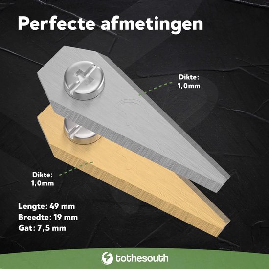 To the South® Robotmaaier Mesjes titanium geschikt voor Bosch Indego 1200 (Connect) - 3 stuks van To the South — afbeelding 4