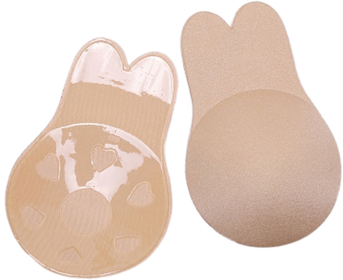 ATTREZZO® Plak BH Push UP - Zelfklevende BH - Cup A - Beige - Strapless BH
