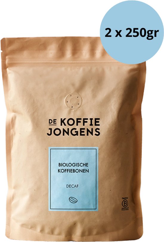 De Koffiejongens - Decaf - 100% biologische koffiebonen - 2x250 gram