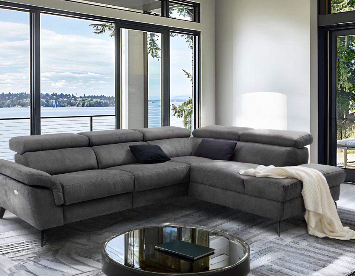 Deseo Sono E-recliner Corner Sofa - Nevada Fog