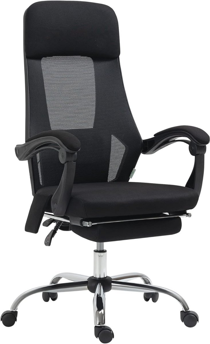 Comfortabele bureaustoel met massagefunctie en voetsteun - Ergonomische computerstoel met aanpasbare zithoogte en 360° wielen