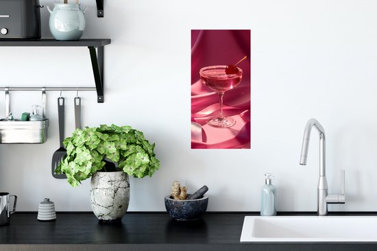 Muurstickers - Sticker Folie - Cocktail - Pink - Luxe - 20x40 cm - Plakfolie - Muurstickers Kinderkamer - Zelfklevend Behang - Zelfklevend behangpapier - Stickerfolie