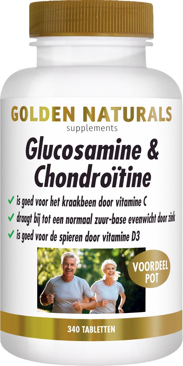 Golden Naturals Glucosamine & Chondroïtine (340 tabletten)