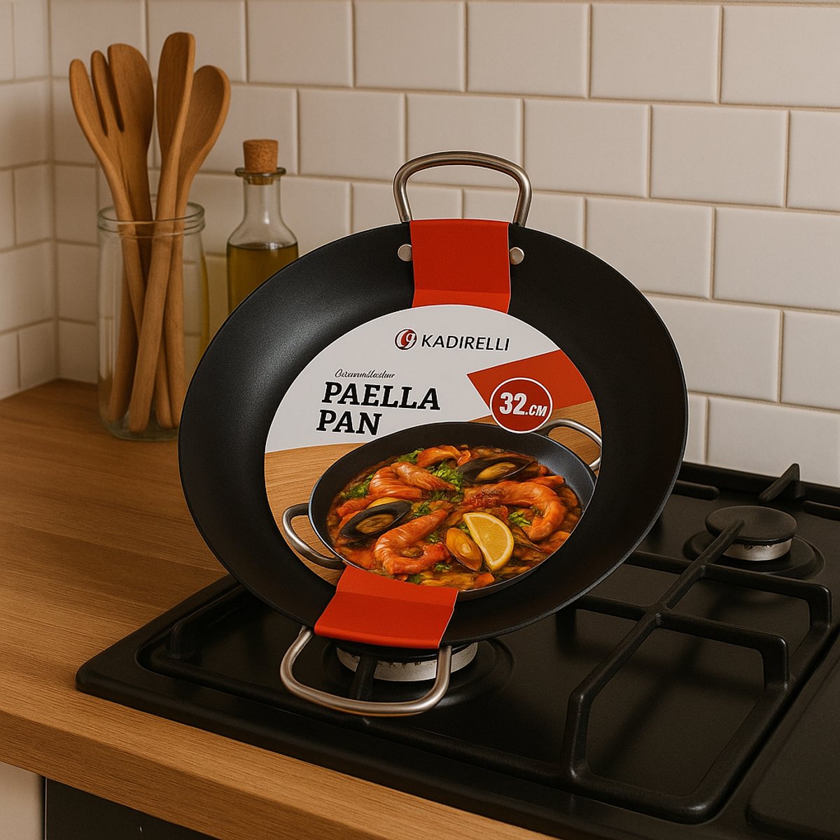 Kadirelli Paellapan – 32 cm – Staal – Geschikt voor alle warmtebronnen