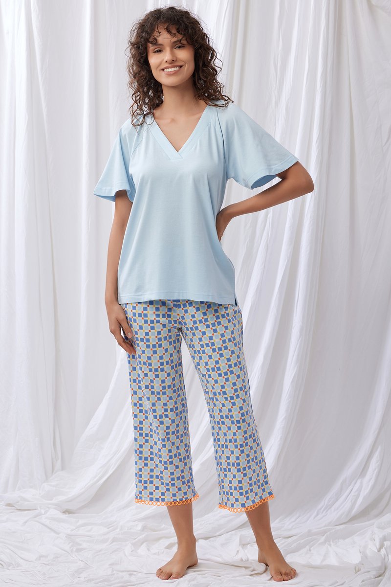 Lords & Lilies pyjama dames - lichtblauw - 251-50-XPG-Z/888