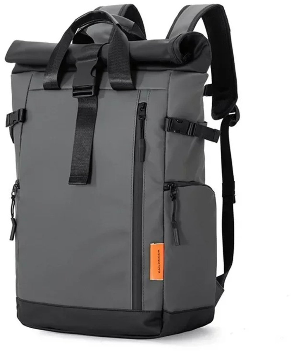 Multifunctionele Rugzak voor Heren - Reisrugzak & Schoudertas voor Outdoor, School & Weekend - Laptopvak - 15 x 28 x 50 cm - Rugtas 21L - Grijs