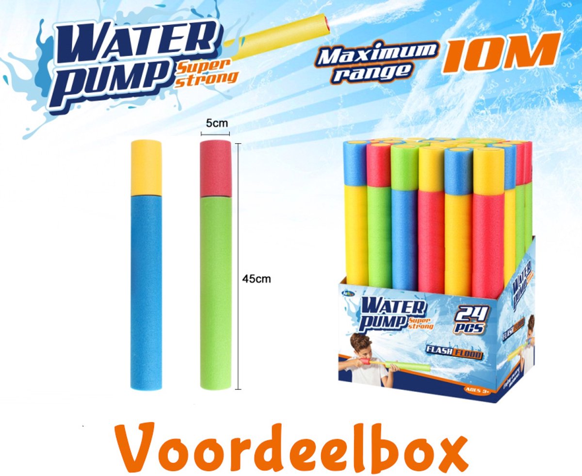 Waterpistool voordeelbundel - 24 stuks foam waterspuit - Speelgoed voor kinderen - Vakantie - Kinderfeest - Zomer - Strand - Buitenspeelgoed - Tuin - Uitdeelcadeaus waterpistooltjes - Gun