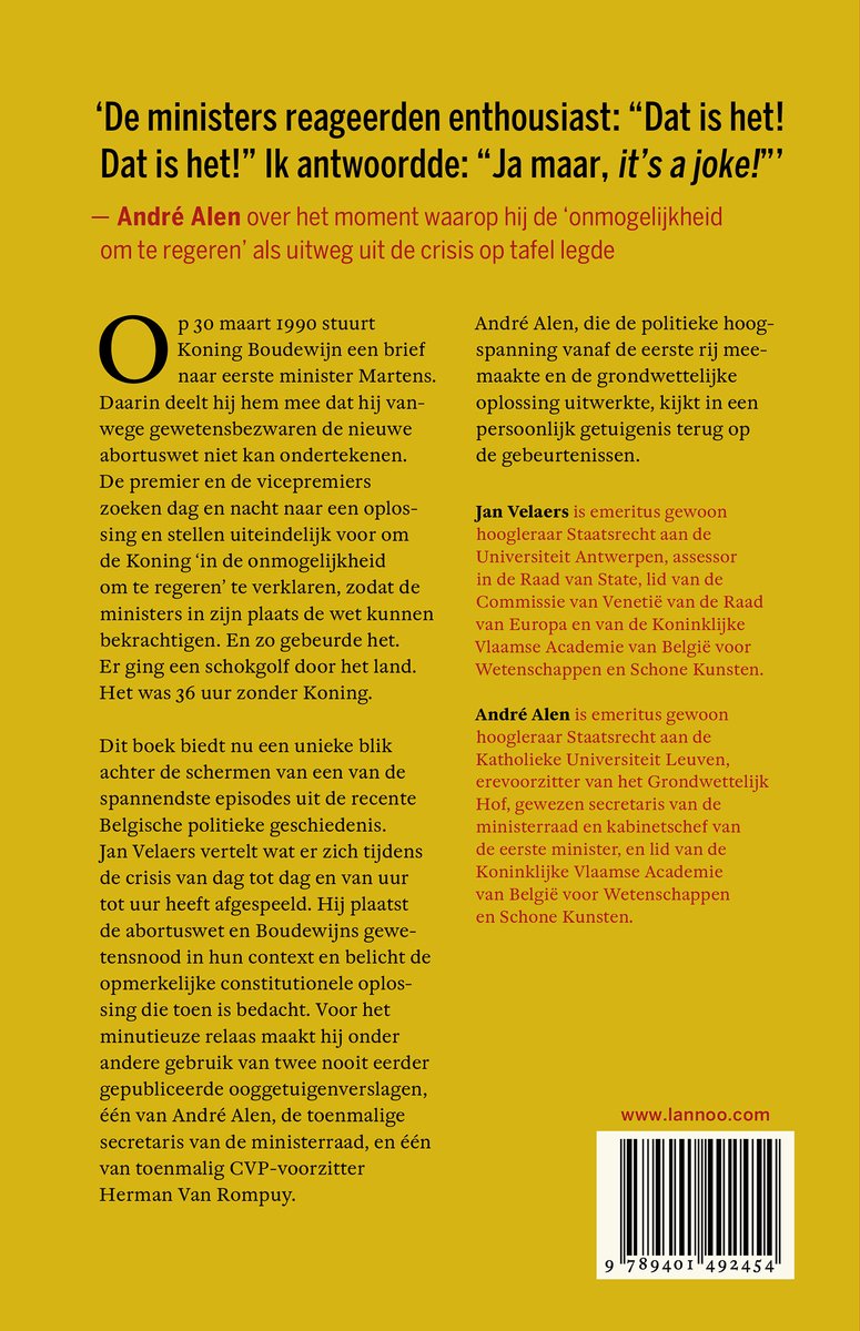 Land zonder koning - back cover