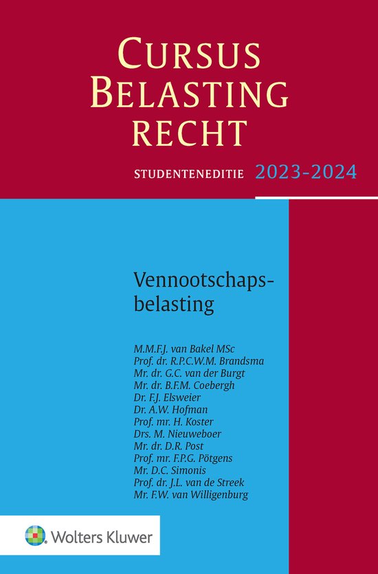 Cursus Belastingrecht Vennootschapsbelasting 2023-2024 - cover