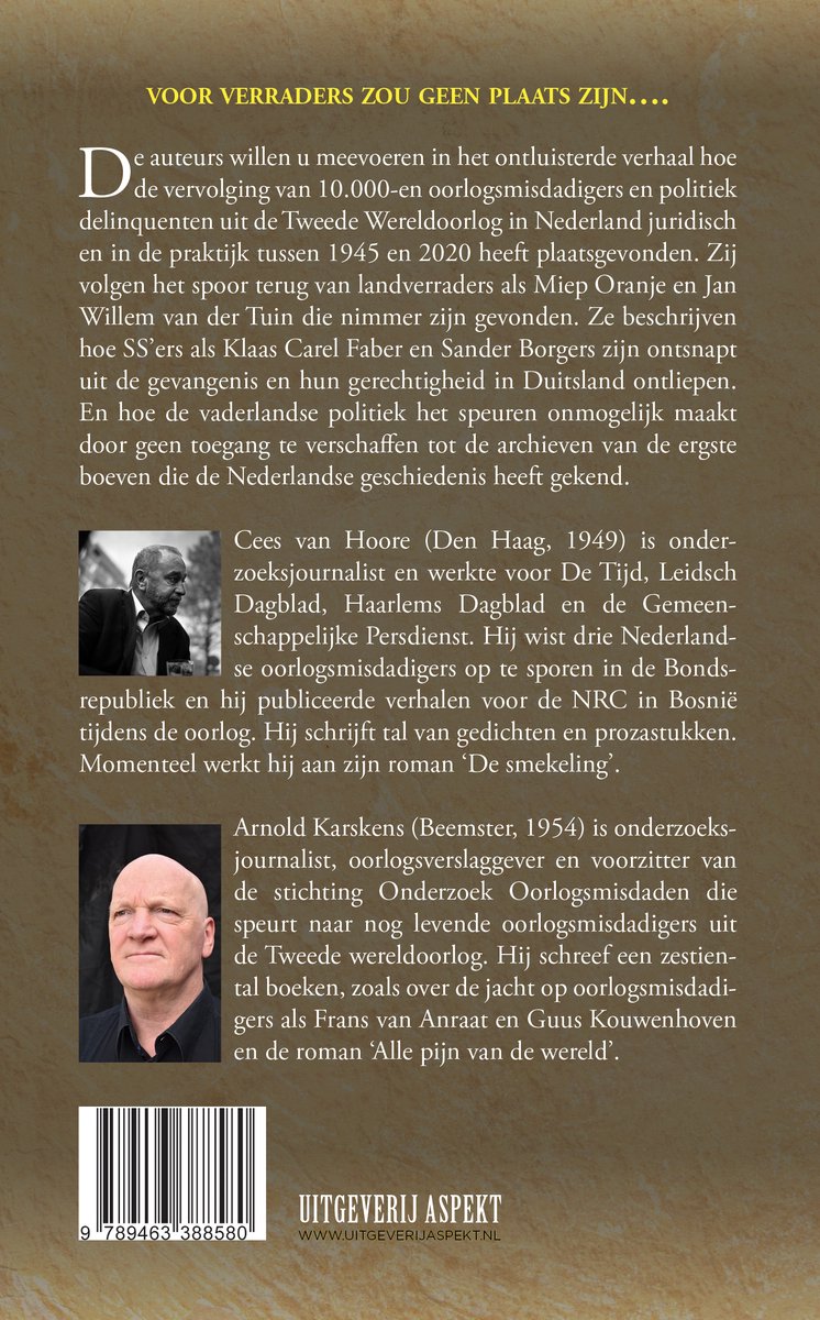 Voor verraders zou geen plaats zijn... - back cover