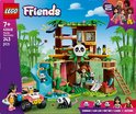 Doos van LEGO Friends De Pandaopvang. Speelset met boomhut, glijbaan, quad en minipoppen.