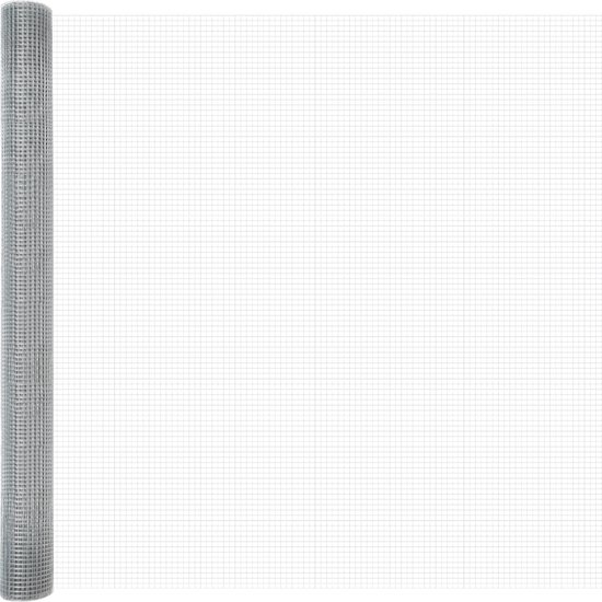 vidaXL - Clôture - avec - poteaux - Argent - 1,4 - x - 25 - m - Acier