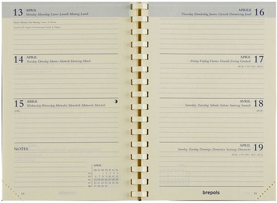 Brepols agenda vulling 2026 - DELTA [0.834] - VULLING - 1 week op 2 pagina's - Weekoverzicht - Gespiraleerd - Navulling - 8.1 x 12 cm