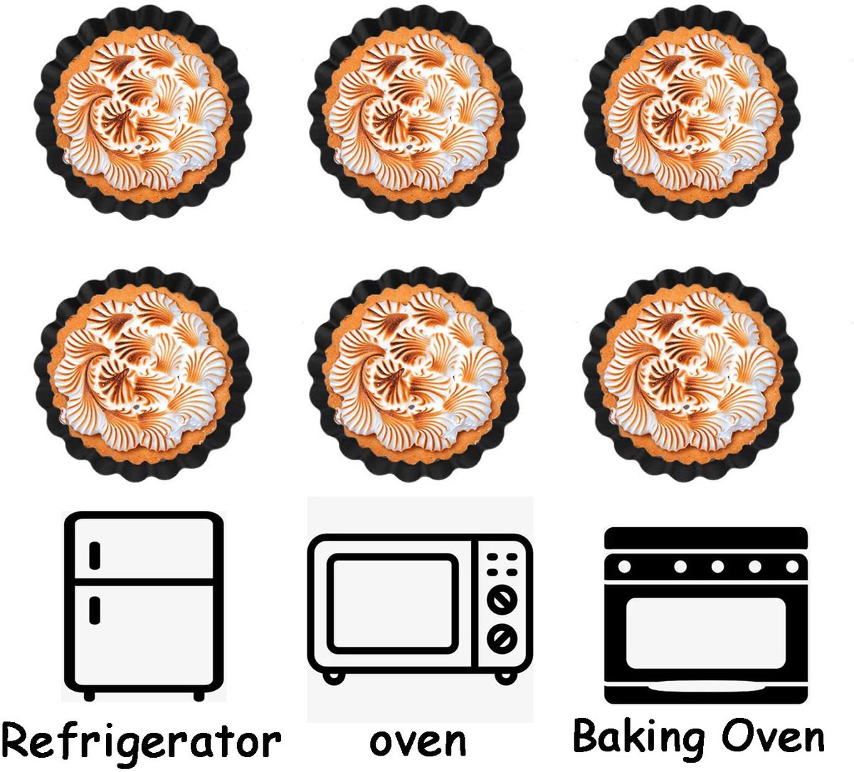 Quichevormpjes - Met Losse Bodem - 4 Stuks - Gebak Vormen -Taartvorm - Cakevorm - Taartpan - Fruitcakevorm - Taartbodemvorm - Eiertaartvormen - Quichepan - Bakspullen - Bakplaat - Ronde Bakvorm - Antiaanbaklaag - ø 10.5 Cm – foto 4