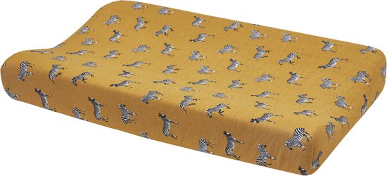 Meyco Baby Zebra Animal aankleedkussenhoes - honey gold - 85x75cm — afbeelding 4