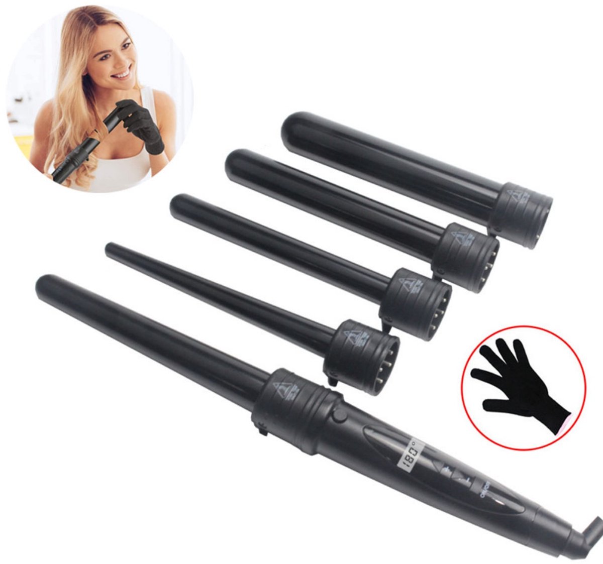 Krultang 5 in 1 - Krultangen - Krullen - Alle Haartypes - 3 - afbeelding 2