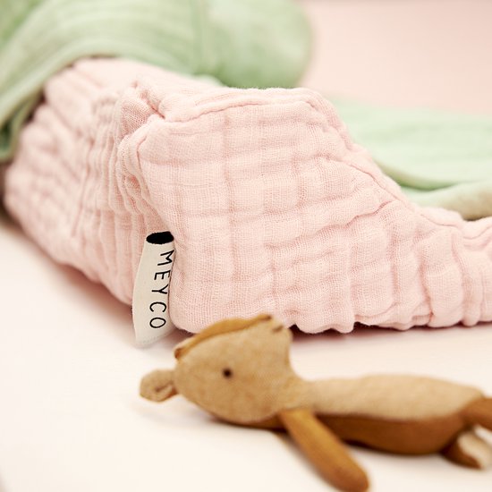 Meyco Baby Uni aankleedkussenhoes - pre-washed hydrofiel - soft pink - 50x70cm — afbeelding 2