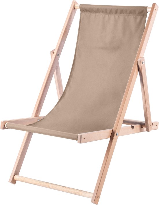 KADAX Ligstoel, strandstoel van hout, zonnebed tot 120 kg, ligstoel