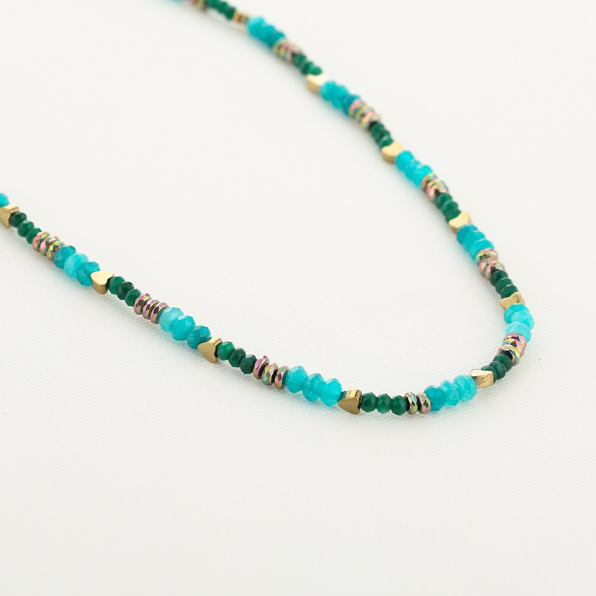 SF - Handmade kralen ketting - Stainless Steel - Groen