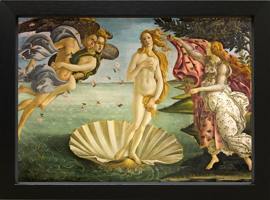 Cadre baroque La Naissance de Vénus - Botticelli - beaux-arts - encadré 20x15cm