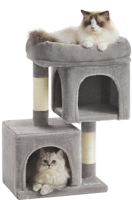 ACAZA Arbre à chat - Arbre à chat pour Chats - Gris clair - 65 cm de haut