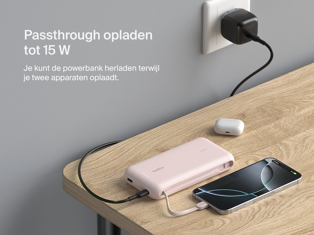Belkin BoostCharge Powerbank 20.000mAh 30W Roze - afbeelding 3