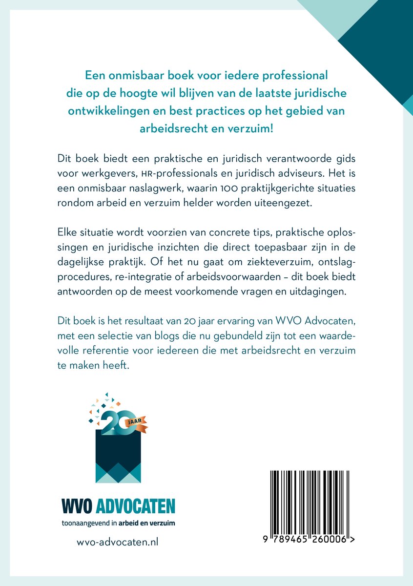 Arbeid&Verzuim: 100 praktijksituaties en onmisbare tips - back cover
