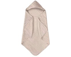 Hydrofiele Baby Badcape met Capuchon – Badponcho, Inbakerdoek & Wikkeldoek – 82x82 cm – Zand/Beige – Zachte Sneldrogende Badcape