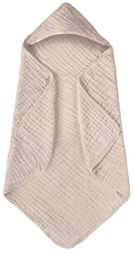 Cape de bain hydrophile à capuche Bébé - Poncho de bain - Lange - Couverture - 82 x 82 cm - Beige Sable