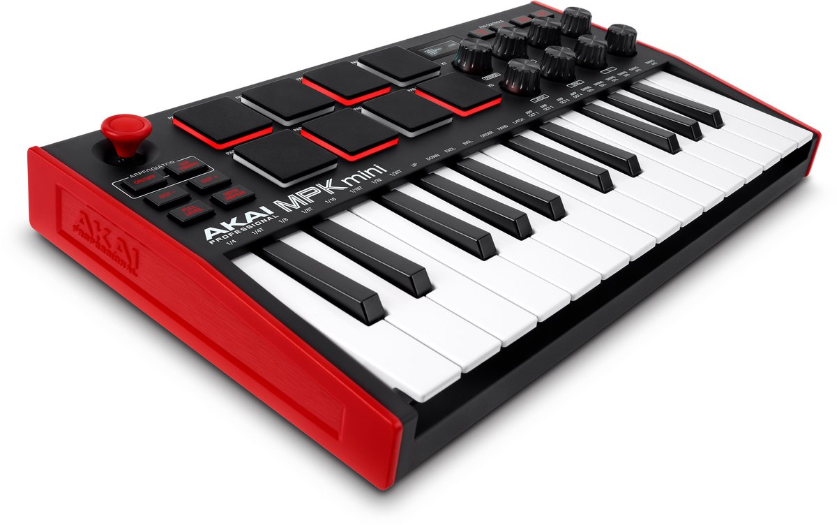 Akai Professional MPK Mini MK3 - 25 toetsen USB MIDI-keyboardcontroller met 8 verlichte drumpads, 8 knoppen, muziekproductiesoftware en Native Instruments Sound Package (NKS-integratie) thumbnail 2