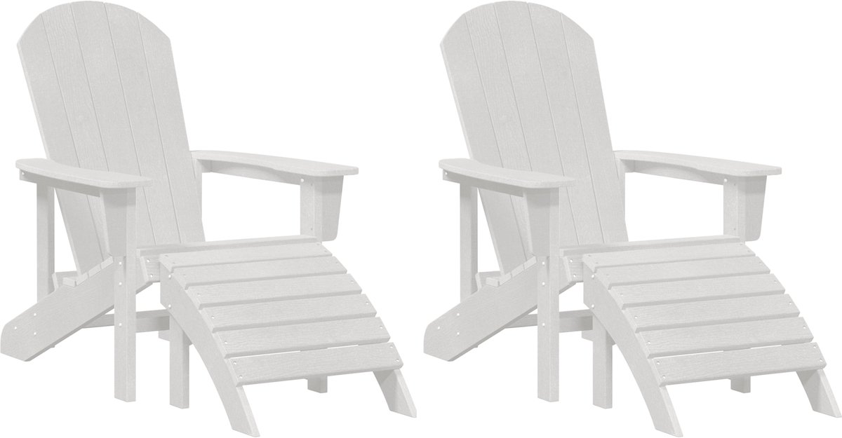 vidaXL - Tuinstoel - 2 - st - Wit - Polyetheen